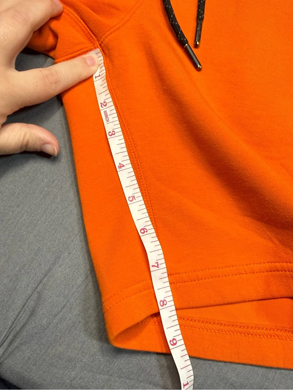 American Eagle Outfitters Men's Bright Orange Athletic Shorts with Black Zips